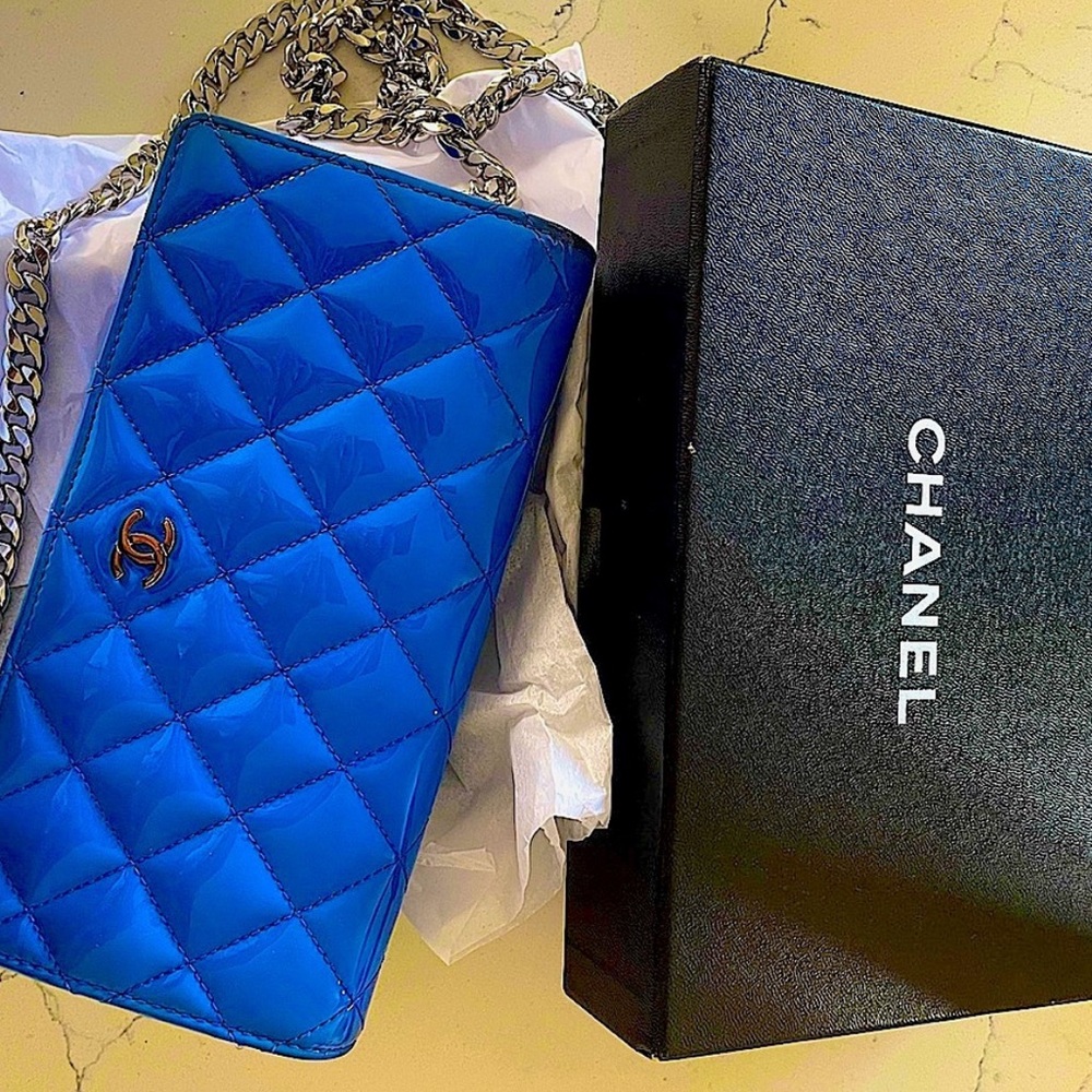 EUC! Chanel • Blue Quilted Crossbody WOC. 💙💙💙 has been authenticated by posh. - Picture 2 of 5